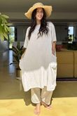 Made in Italy Milo Cotton Slouch Sac Dress Stone